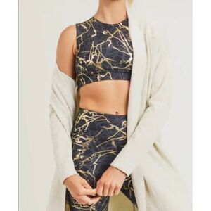 Mono B Sweater‎ Womens Small/Medium Blue Cardigan Hooded Open Front Longline